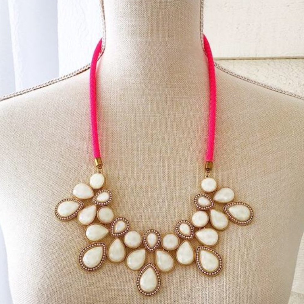 Neon Pink Bib Necklace